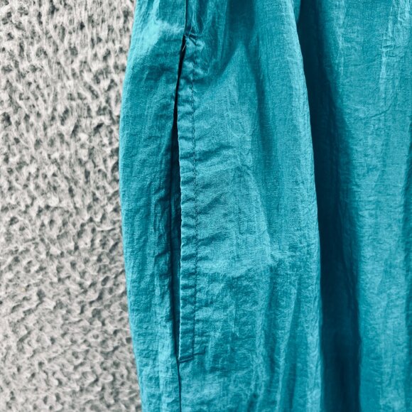Columbia Womens Pants Large Teal Nylon Elastic Waist Windbreaker Jogger Retro - Picture 4 of 13